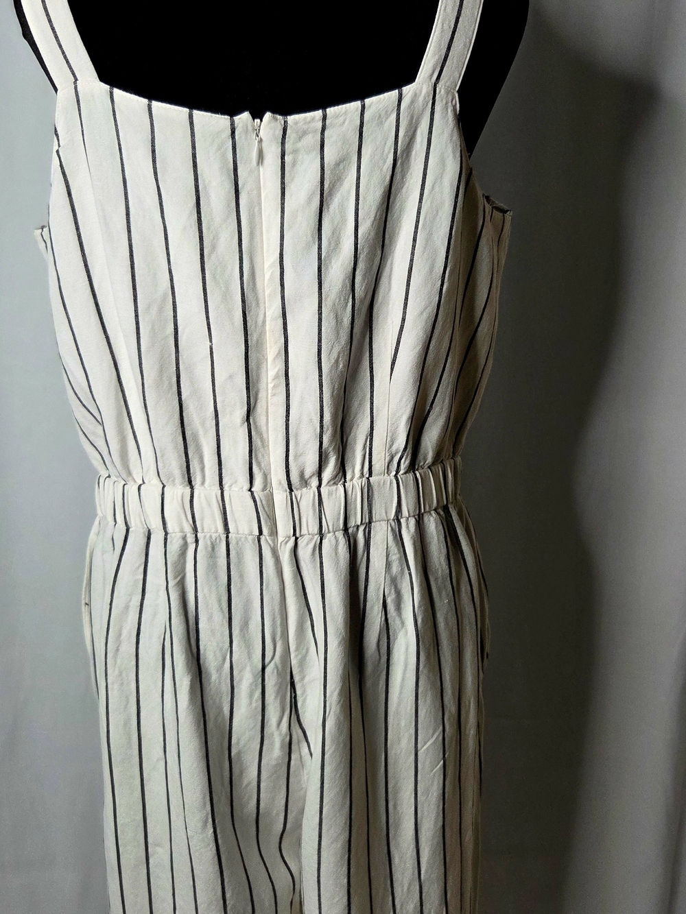 LOFT Ann Taylor Striped Apron Jumpsuit - Picture 5 of 8